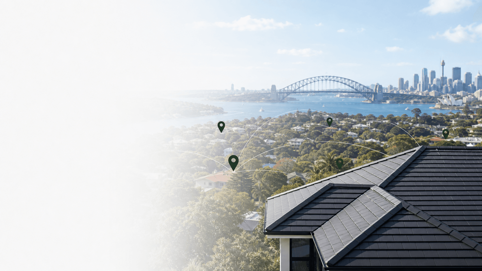 Sydney service area map for Roofing Paradise